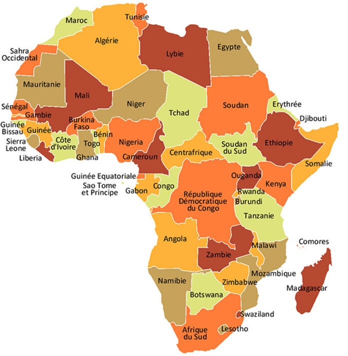 La carte d' Afrique | Pays monde