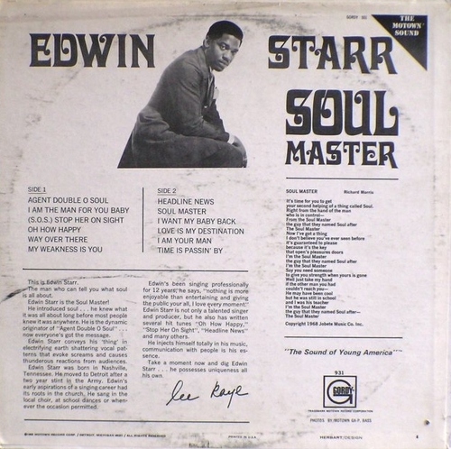 Edwin Starr : Album " Soul Master " Gordy Records GS 931 [ US ]