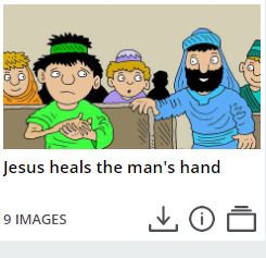 Jésus guérit un homme avec une main sèche le jour du sabbat