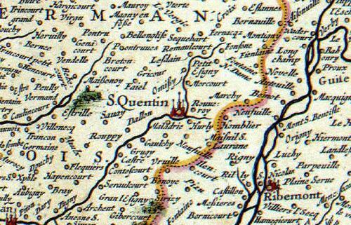 Saint-Quentin - Joan Blaeu-Nova Picardiae Tabula-Atlas Van der Hagen-1640 (www.geheugenvannederland.nl)