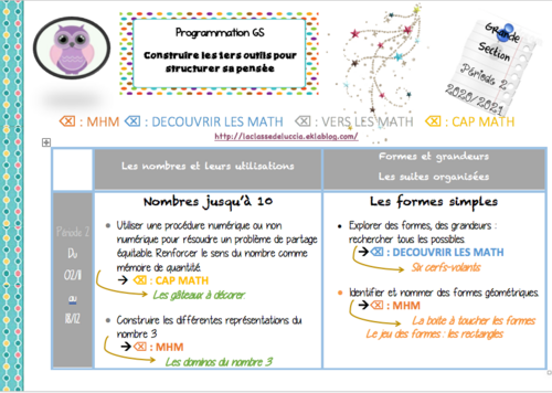 Prog math GS période 2 mix 3 méthodes + MHM