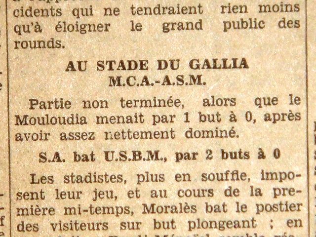 Dimanche 28.9.1930 coupe AFN MCA-AS montpensier 1-0 non terminé