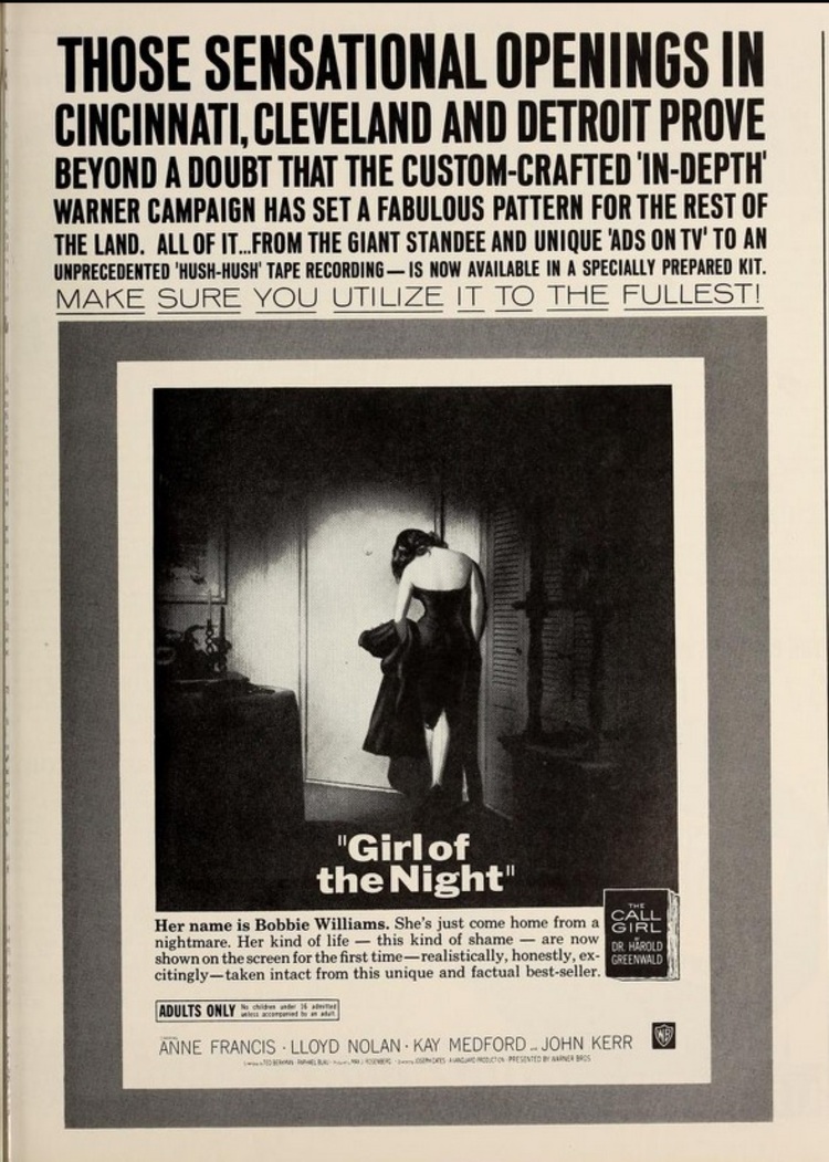 GIRL OF THE NIGHT BOX OFFICE USA 1960
