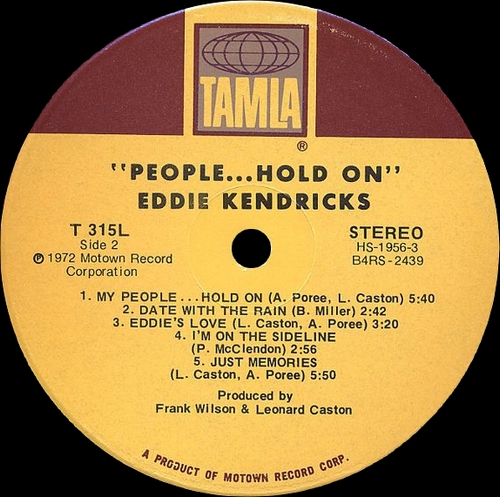 Eddie Kendricks : Album " People...Hold On" Tamla Records T 315L [ US ]