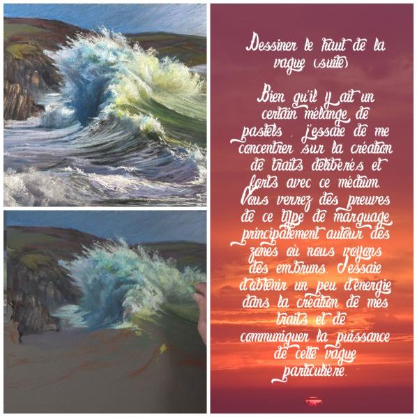 Dessin et peinture - vidéo 4150 : Comment peindre ou dessiner une vague déferlante ? - pastels.
