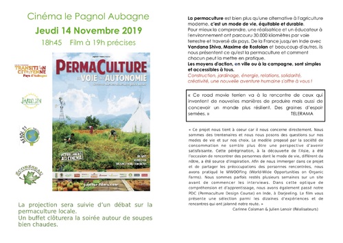 Projection "Permaculture, la voie de l'autonomie"