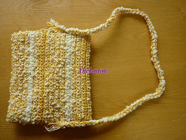 sac au crochet jaune blanc dos