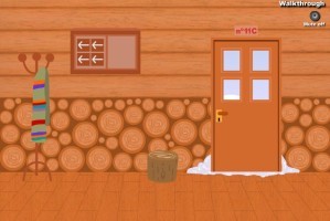 Winter wooden house escape