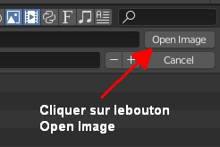 Cliquer sur le bouton Open Image dans l'écran du File Browser