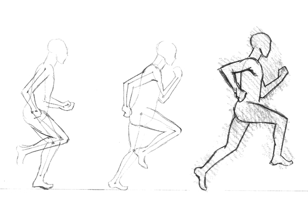 comment dessiner une personne qui court