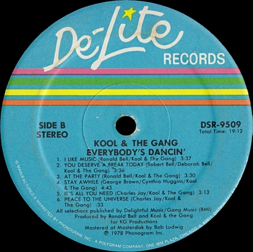 Kool & The Gang : Album " Everybody's Dancin' " De-Lite Records DSR-9509 [US]