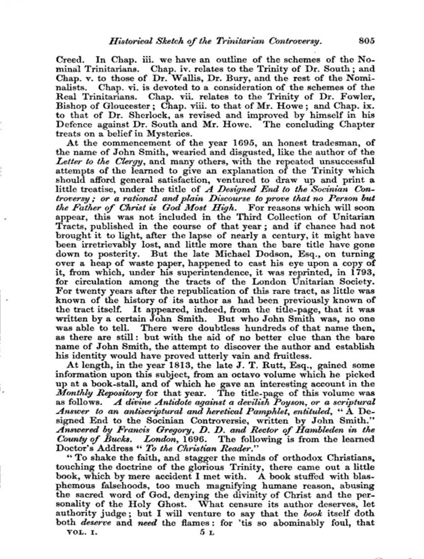 extrait du : Christian Reformer or Unitarian magazine and review [ed. by R. Aspland]. 1845, page 805