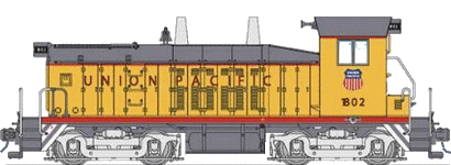 Loco EMD SW7 Union Pacific 802 gauche