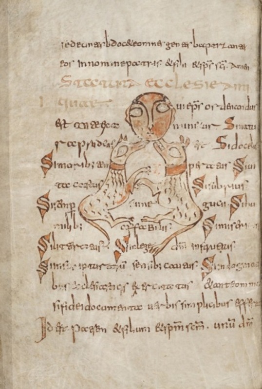 Texte de droit canon (parchemin du VIIIème siècle. Bibliothèque royale de Belgique)