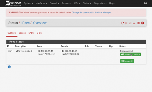 VPN IPsec de site-à-site avec PFSENSE