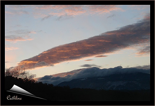 coucher de soleil sur le ventoux début décembre