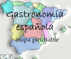 Gastronomía española: mapa pinchable