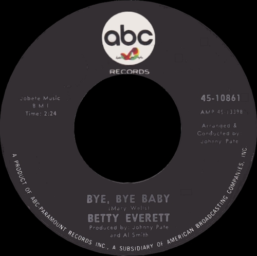 Betty Everett : CD " The Singles Dottie, Vee-Jay & ABC Records 1965-1967 " Soul Bag Records DP 194 [ FR ]