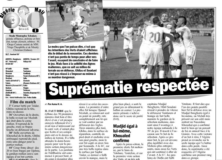 Mardi 10.09.2013 à Blida EN-MALI 1-0 Q.CM