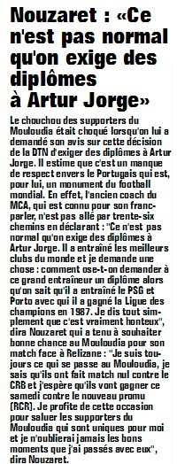 Nouzaret s\'indigne contre Korichi et la DTN