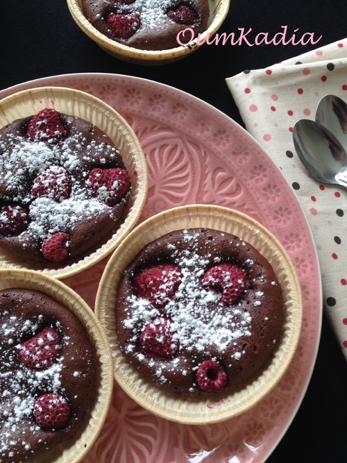 FONDANT AU CHOCOLAT & AUX FRAMBOISES