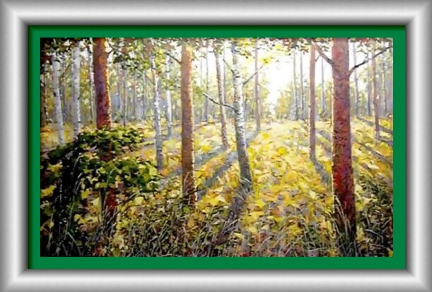Dessin et peinture - video 2304 : Le sous-bois dans le paysage 1 - peinture acrylique au couteau.