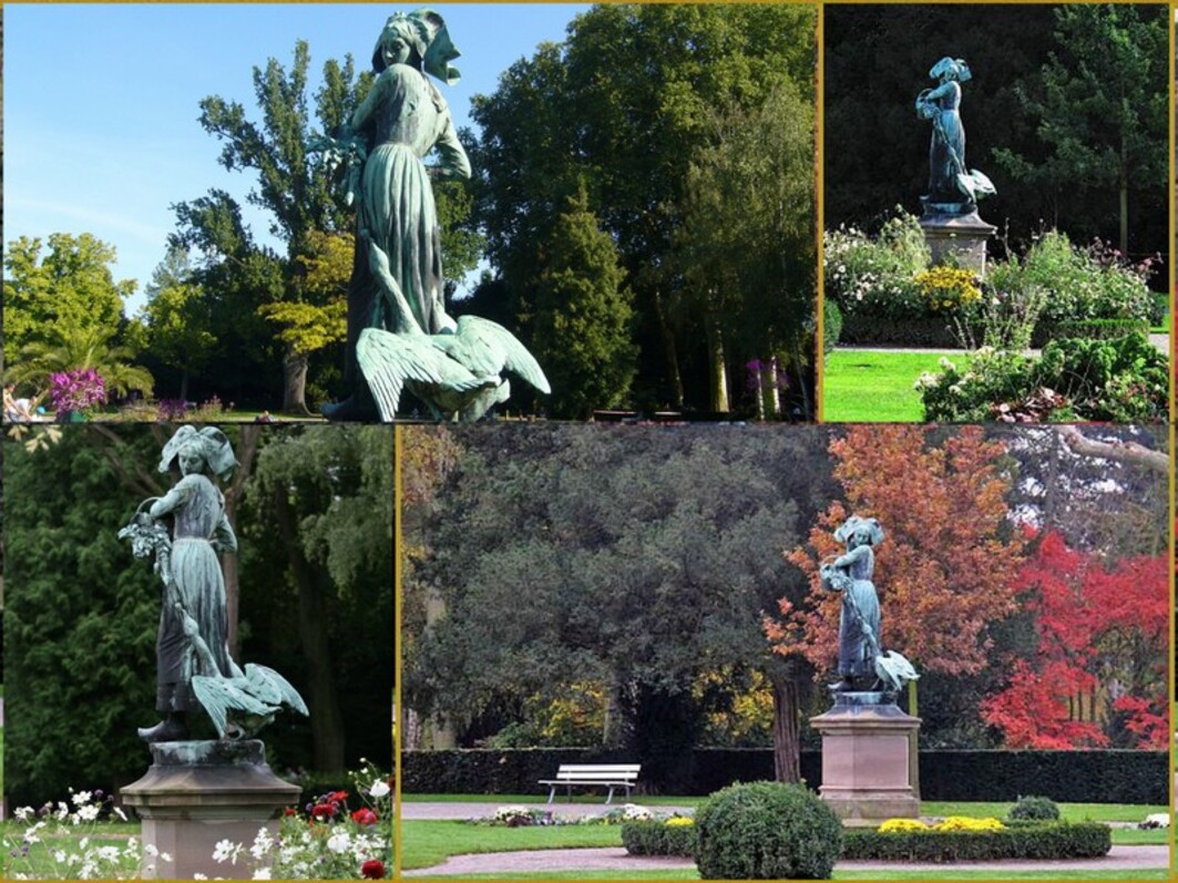 Statue de "Lison à l'oie" à Strasbourg
