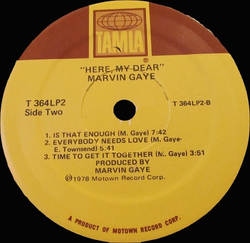 Marvin Gaye : Album " Here , My Dear " Tamla Records T 364LP2 [ US ]