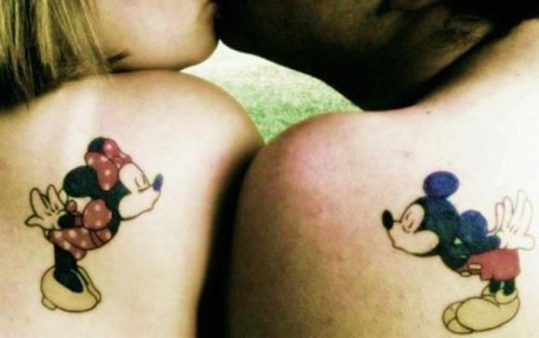 tatouage couple mickey mouse et minnie