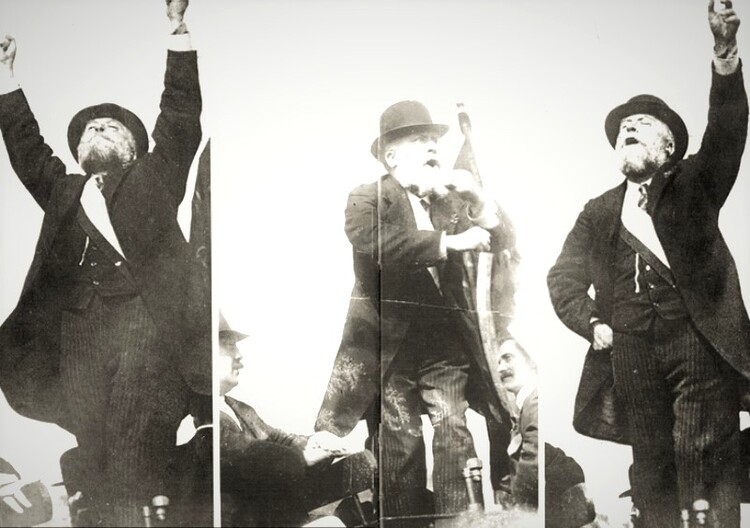  Jean Jaurès à la manifestation du 25 mai 1913, au Pré-Saint-Gervais, contre la « loi des Trois ans »