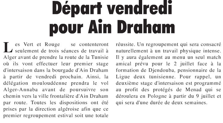 Vendredi 24.6.2016 départ en stage en Tunisie