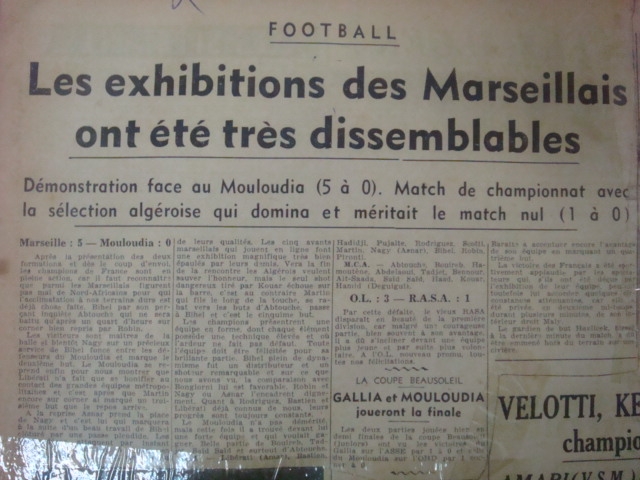 Samedi 12 juin 1948 MCA-Olympique Marseille 0-5