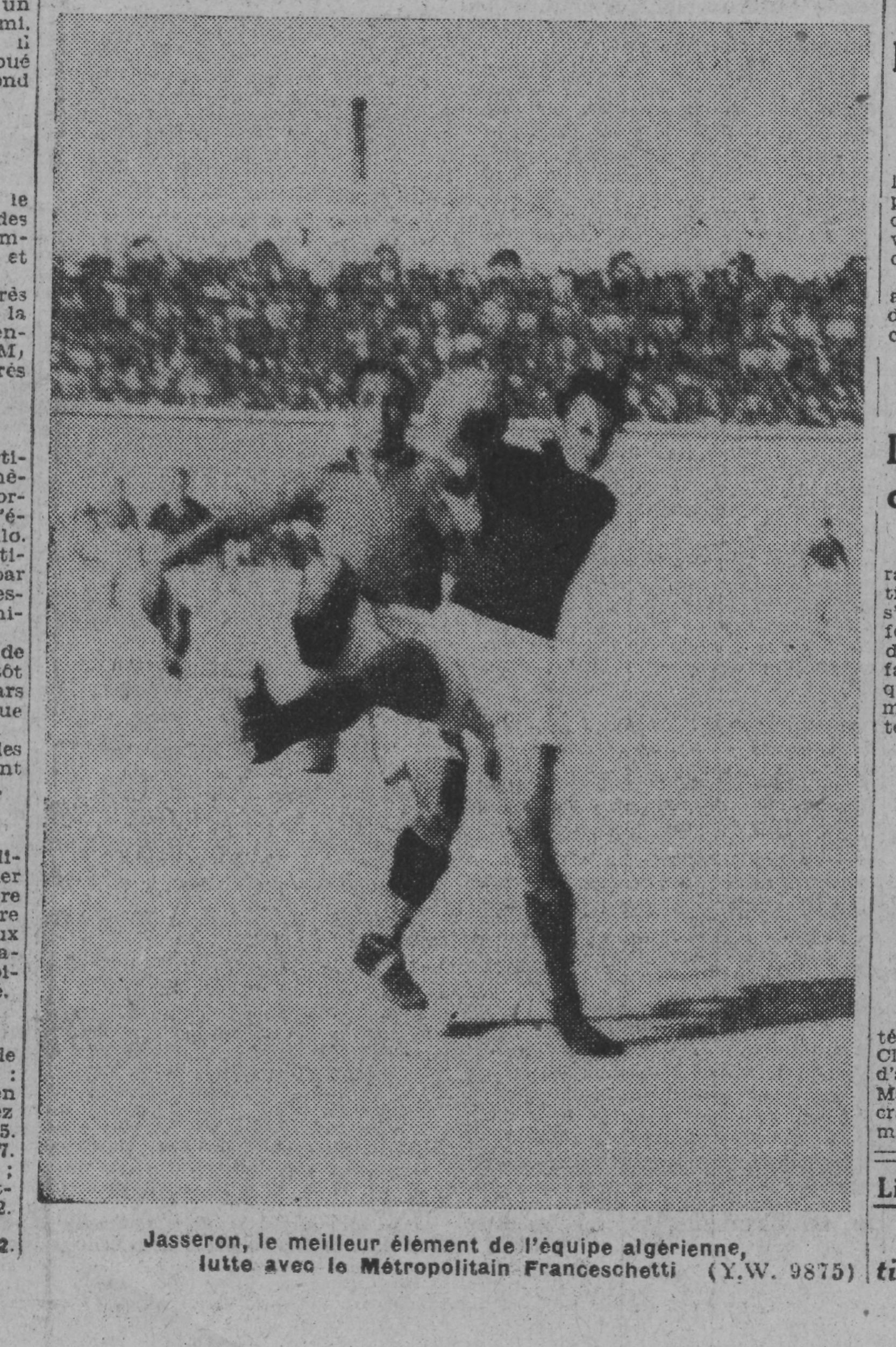 Dimanche 27.4.1941 au Municipal Amical Algérie-France 1-2