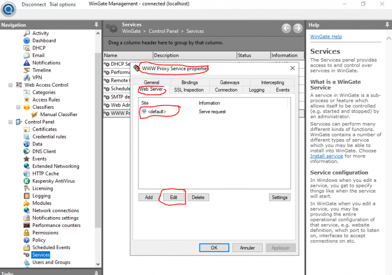 Utiliser le Serveur Web intégré de Wingate (avec PHP) (pour installer un CMS)
