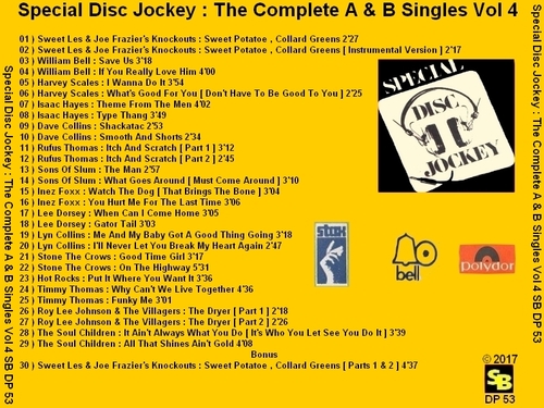 Various Artists : CD " Special Disc Jockey : The Complete Singles Vol 4 " SB Records DP 53 [ FR ]