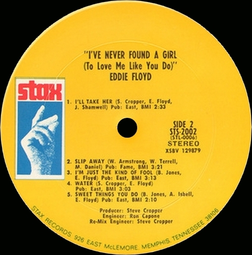 Eddie Floyd : Album " I've Never Found A Girl " Stax Records STS 2002 [ US ]