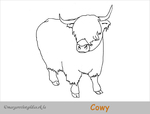 Coloriage Cowy, la petite vache des Hightlands