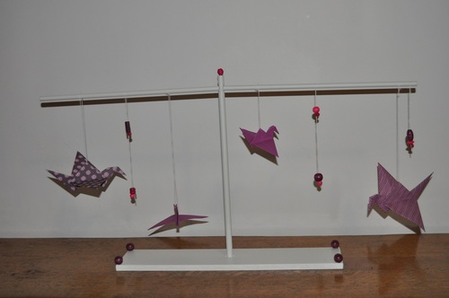 Origami - Mobile avec des oiseaux