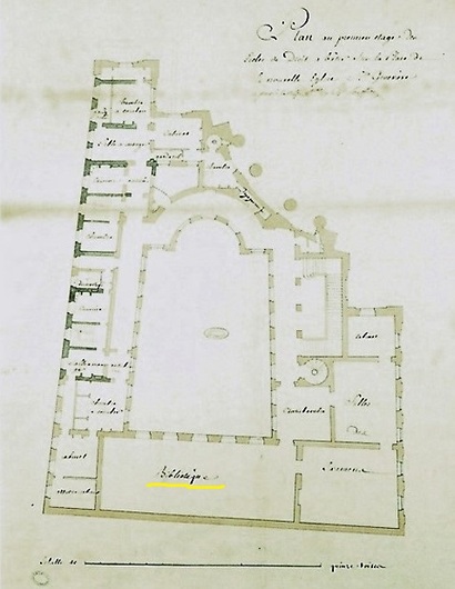 Plan de l’École de Droit de Paris, dessiné par Jacques-Germain Soufflot en 1771