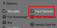 L'option Face Texture permet d'afficher une texture UV