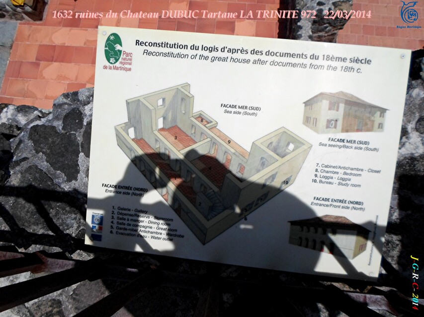 VACANCES MARTINIQUE Ruines du château DUBUC 3/4  Mars Avril 2014 11/10/2014 