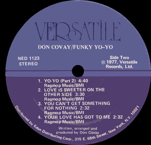Don Covay : Album " Funky Yo Yo " Versatile Records NED 1123 [ US ]