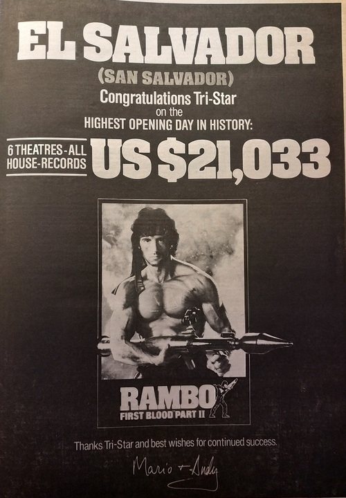 RAMBO 2 LA MISSION PARTIE 2 (RAMBO : FIRST BLOOD 2) SYLVESTER STALLONE BOX OFFICE 1985