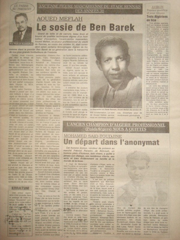 MEFLAH AOUED le mascaréen du Mouloudia
