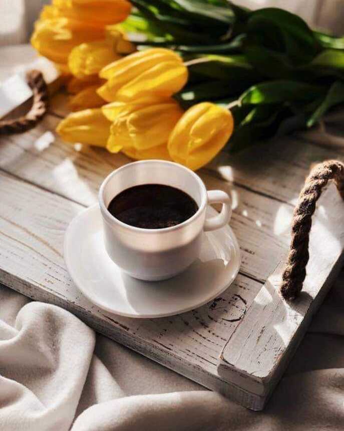 Peut être une image de café, tasse de café et fleur