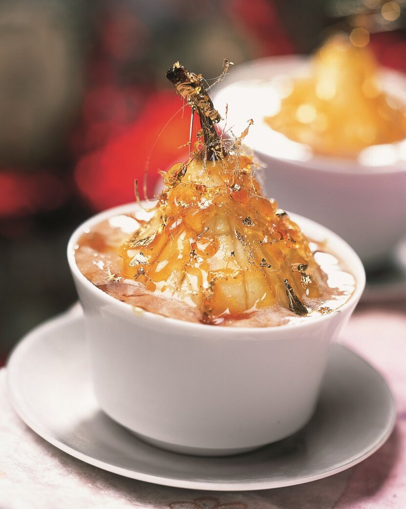 Poires caramélisées à la mousse de marrons