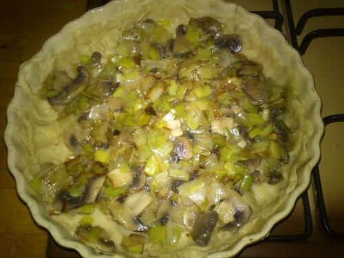 Une petite quiche poireaux/champignon pour un repas rapide du soir