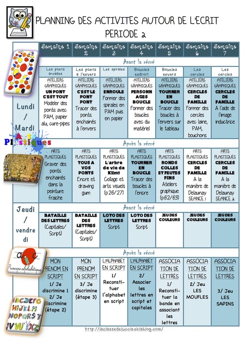 Activités de graphismes pour la période 2