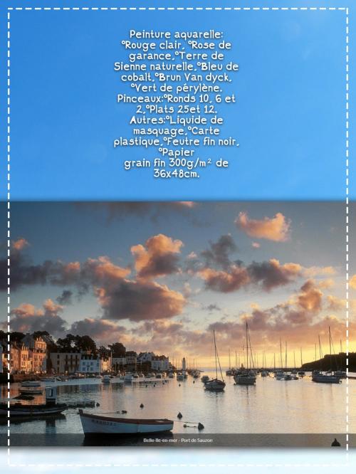Dessin et peinture - vidéo 3465 : Comment peindre un port de pêche au soleil couchant ? - aquarelle.