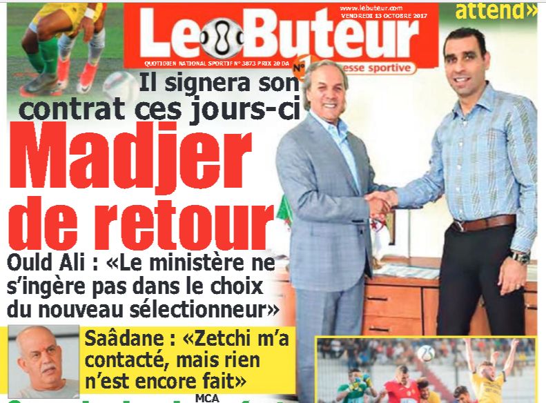 Alcaraz fin de mission, Madjer nouveau Coach National